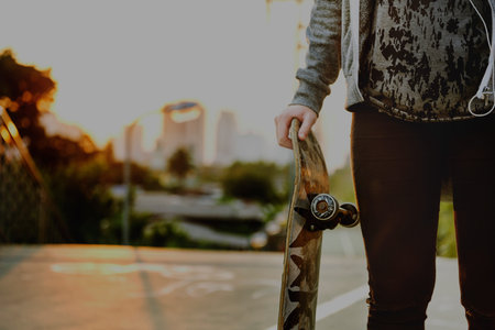 Fashion Free Relax Skateboard Trendy Teenager Concept