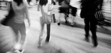 People in Motion Crowed People Street Concept