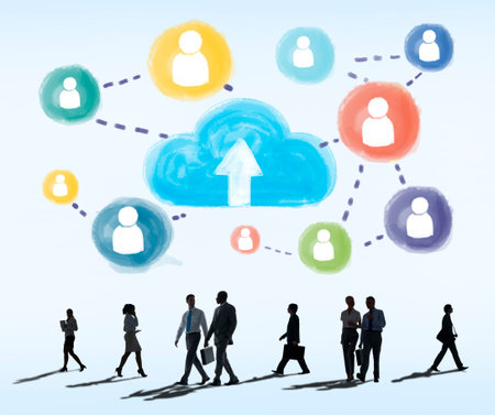 Cloud Networking Communication Connection Concept