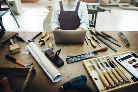 Carpenter Craftmanship Carpentry Handicraft Wooden Workshop Concept