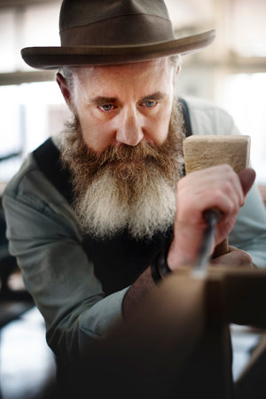 Carpenter Craftmanship Carpentry Handicraft Wooden Workshop Concept