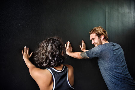 Partner Training Stretching Workout Concept