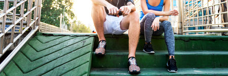 Couple Exercise Jogging Running Park Concept