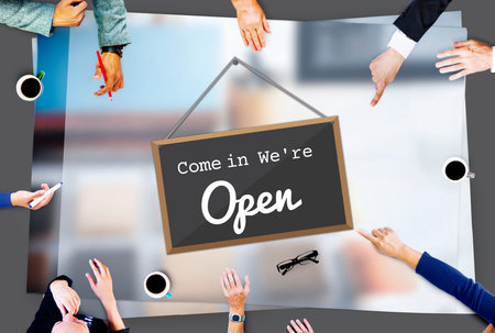 Open Signage Marketing Shop Concept