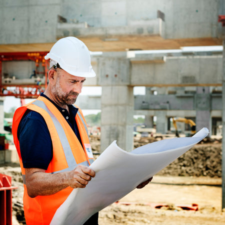 Construction Worker Planning Constractor Developer Concept