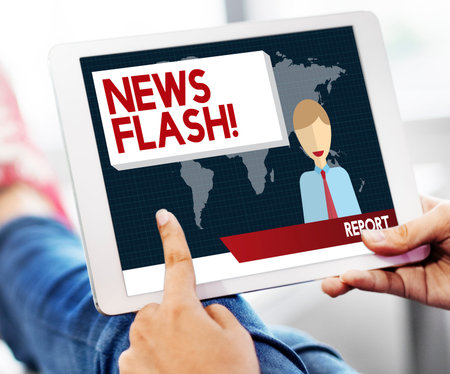 News Flash Announcement Breaking News Report Concept