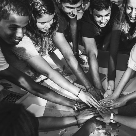 People Friendship Brainstorming Hand Clasped Teamwork Concept