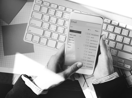 Mobile Phone Email Communication Connection Technology Concept