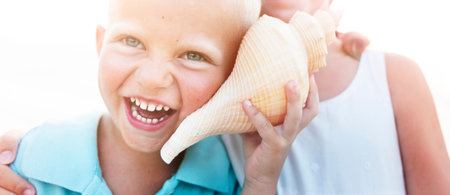 Adolescence Beach Childhood Happiness Portrait Concept