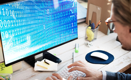 Binary Code Graphics Computer Program Concept
