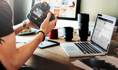 Photographer Journalist Working Studion Agency  Concept