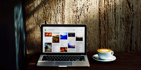 Technology Coffee Internet Beverage Cafe Data Concept