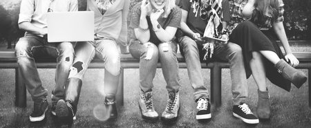 Teenagers Young Team Together Cheerful Concept