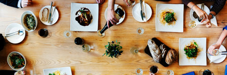 Business People Meeting Eating Discussion Concept