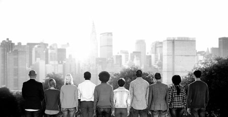 People Rear View Togetherness Corporate Team Concept