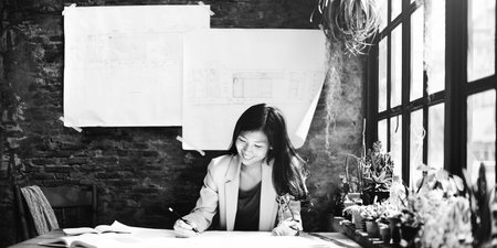 Architect Engineer Draft Blueprint Plan Design Concept