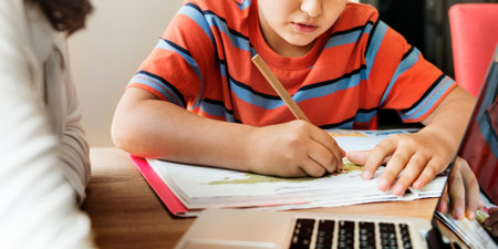 Home School Studying Teaching Together Casual Concept