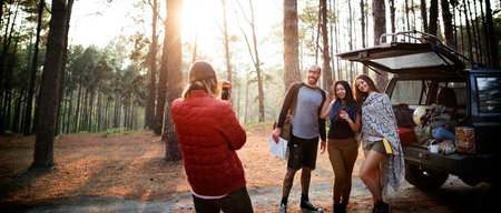 People Friendship Hangout Traveling Destination Camping Concept