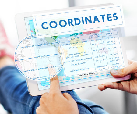 Continents Coordinates Exploration Geological Cartography Concept