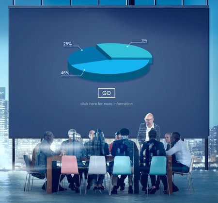 Pie Graph Analysis Statistics Report Concept