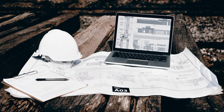Construction Worker Planning Constractor Developer Concept