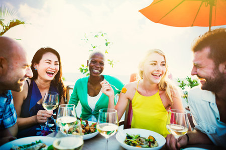 Diverse People Luncheon Outdoors Food Concept