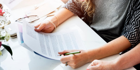 Agreement Analyzing Contract Ladies Concept