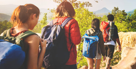 People Hiking Mountain Adventure Concept