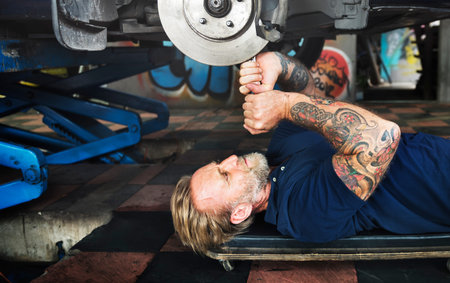 Garage Motor Maintenance Mechanic Fixing Spare Concept