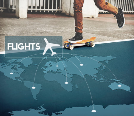 Flight Ticket Booking Destination Journey Concept