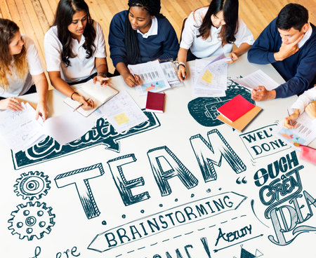 Team Brainstorming Plan Creation Strategy Concept