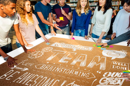 Team Brainstorming Plan Creation Strategy Concept