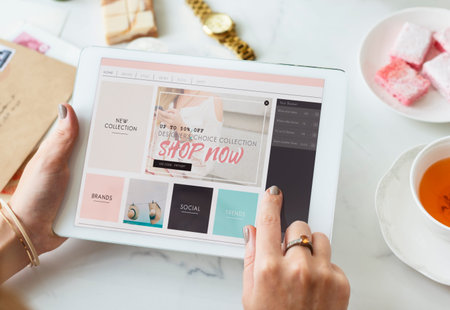 Shopping Online Tablet Women Shopper Concept