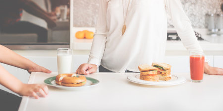 Mother Housewife Cook Brunch Sandwich Concept