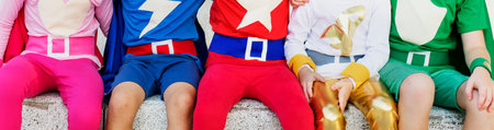 Superheroes Kids Friends Playing Togetherness Fun Concept