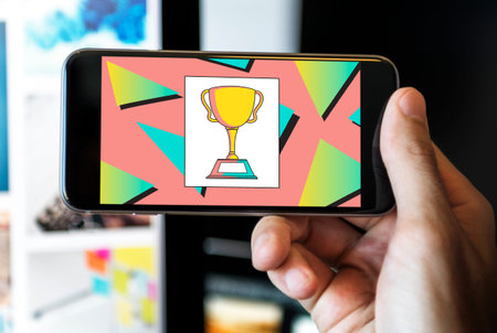 Trophy concept on mobile phone