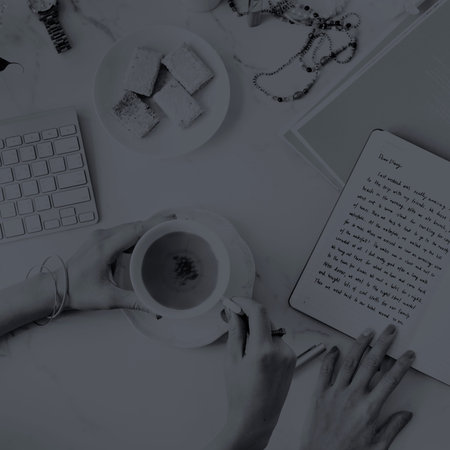 Women Writing Diary Teatime Concept