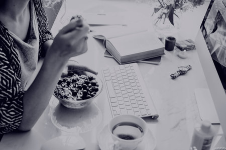 Morning Eating Breakfast Keyboard Book Concept