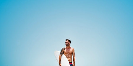Man Surfing Hobby Beach Concept