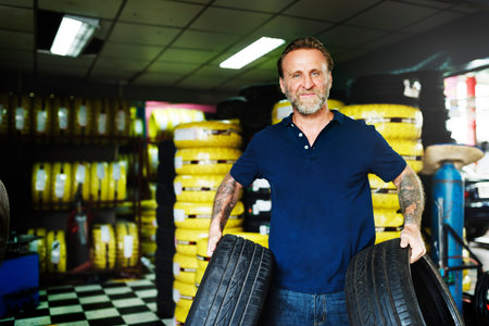Garage Automotive Tuning Adjustment Tire Concept