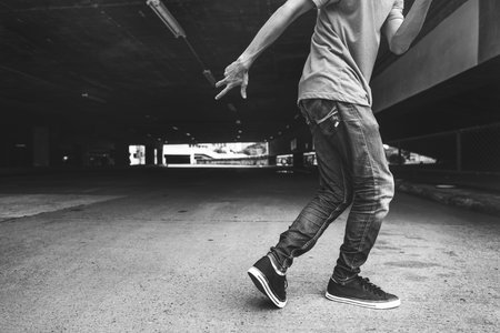 Guy Breakdance Pose Oudoors Concept