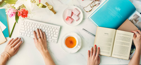 Women Friends Femininity Working Workspace Concept