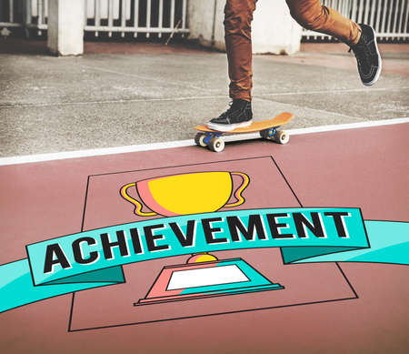 Photo for Achievement Trophy Cup Success Graphic Concept - Royalty Free Image