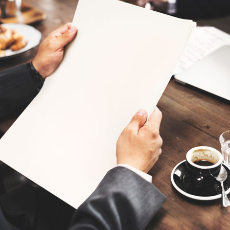 Businessman Planning Strategy Coffee Shop Copy Space Concept