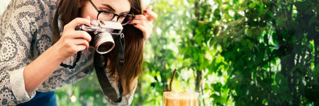 Woman Photographer Food Croissant Photography Concept
