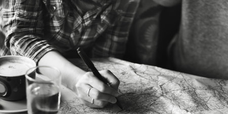 Map Destination Adventure Route Remote Trip Concept