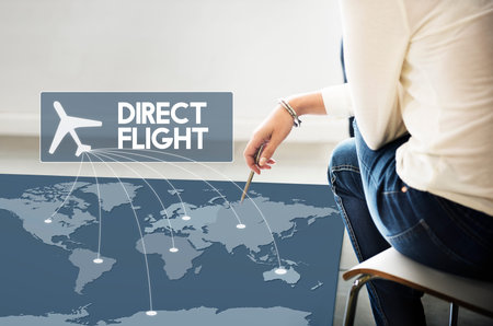 Flight Ticket Booking Destination Journey Concept