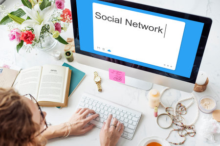 Social Network SMS Window Communication Concept
