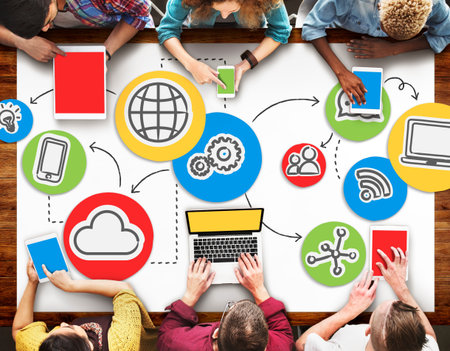 Communication Connection Network Share Concept