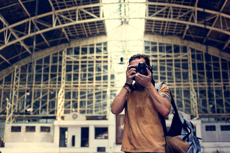 Photographer Camera DSLR Shooting Journalist Concept